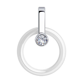 Подвеска Diamant - Серебро 925, Керамика, Фианит (арт. 94-130-01280-2)
