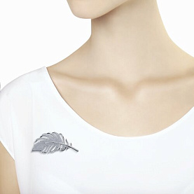 Брошь SOKOLOV - Серебро 925, Фианит (арт. 94040184)