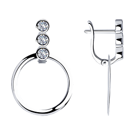 Серьги SOKOLOV - Серебро 925, Фианит (арт. 94023556)