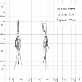 Серьги Аквамарин - Серебро 925 (арт. 34542.5)