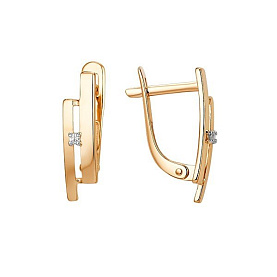 Серьги ЮФ Династия - Золото 585, Фианит (арт. 016142-1102)