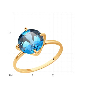 Кольцо SOKOLOV - Золото 585, Топаз лондон (арт. 716759)