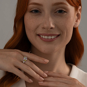 Кольцо SOKOLOV - Серебро 925, Аметист, Топаз, Хризолит (арт. 92011378)