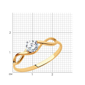 Кольцо SOKOLOV - Золото 375, Фианит (арт. 31-110-01001-1)