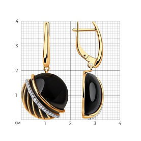 Серьги SOKOLOV - Серебро 925, Агат, Фианит (арт. 83020107)