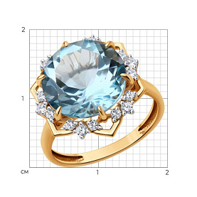 Кольцо Diamant - Золото 585, Топаз, Фианит (арт. 51-310-02159-1)