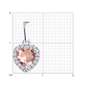 Подвеска SOKOLOV - Серебро 925, Синтетический ситалл , Фианит (арт. 92030781)