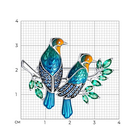 Брошь SOKOLOV - Серебро 925, Фианит, Эмаль (арт. 94040208)