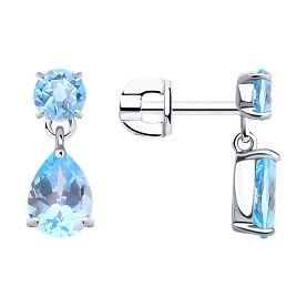 Серьги SOKOLOV - Серебро 925, Топаз (арт. 92022556)
