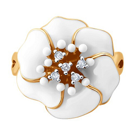 Кольцо SOKOLOV - Серебро 925, Фианит, Эмаль (арт. 93011127)