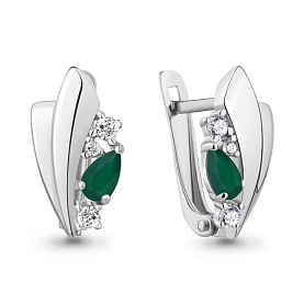 Серьги Аквамарин - Серебро 925, Агат, Фианит (арт. 4793909А.5)