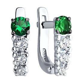Серьги SOKOLOV - Серебро 925, Swarovski , Фианит (арт. 94026625)