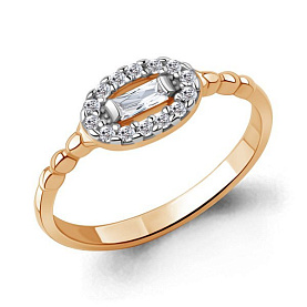 Кольцо Аквамарин - Серебро 925, Фианит (арт. 600341А.6)