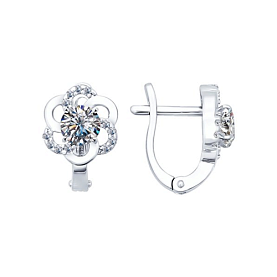 Серьги SOKOLOV - Серебро 925, Фианит (арт. 94021781)
