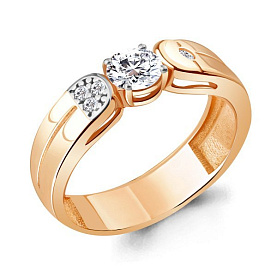 Кольцо Аквамарин - Серебро 925, Фианит (арт. 68629А.6)