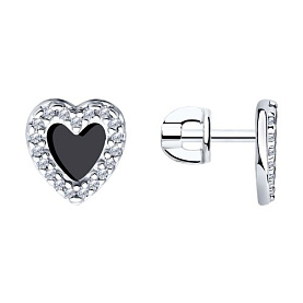 Серьги SOKOLOV - Серебро 925, Фианит, Эмаль (арт. 94025947)