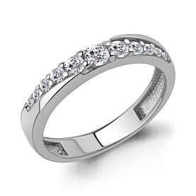 Кольцо Аквамарин - Серебро 925, Фианит (арт. 600479А.5)