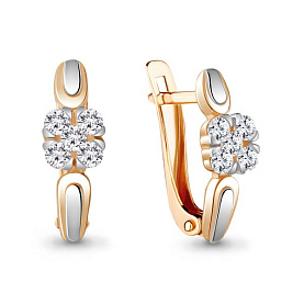 Серьги Аквамарин - Золото 585, Фианит (арт. 48408А.1)