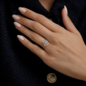 Кольцо SOKOLOV - Золото 585, Топаз, Фианит (арт. 717306)