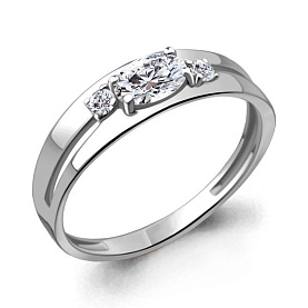 Кольцо Аквамарин - Серебро 925, Фианит (арт. 68925А.5)