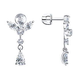 Серьги SOKOLOV - Серебро 925, Фианит (арт. 94024823)