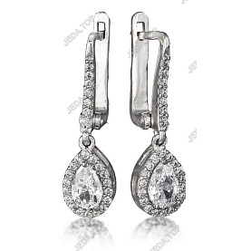 Серьги Галатея - Серебро 925, Фианит (арт. 3195.1)