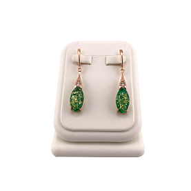 Серьги Янтарная волна - Серебро 925, Фианит, Янтарь (арт. 821113и)