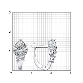 Серьги SOKOLOV - Серебро 925, Фианит (арт. 94021939)