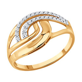 Кольцо SOKOLOV - Золото 585, Фианит (арт. 019711)