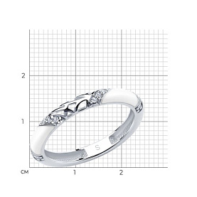 Кольцо SOKOLOV - Серебро 925, Фианит, Эмаль (арт. 94011336)