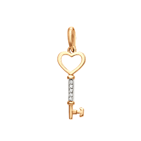 Подвеска ЮФ Династия - Золото 585, Фианит (арт. 100268-1102)