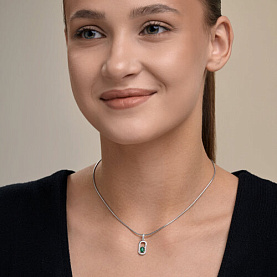 Подвеска SOKOLOV - Серебро 925, Агат, Фианит (арт. 92030890)