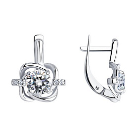 Серьги SOKOLOV - Серебро 925, Фианит (арт. 94023004)