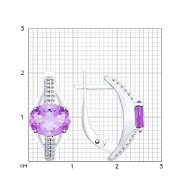 Серьги SOKOLOV - Серебро 925, Аметист, Фианит (арт. 92021651)
