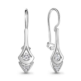 Серьги Аквамарин - Серебро 925, Фианит (арт. 48949А.5)