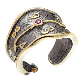 Кольцо Мастер Клио - Серебро 925, Синтетический сапфир (арт. 33К141024)