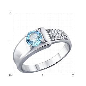 Кольцо SOKOLOV - Серебро 925, Топаз, Фианит (арт. 92014949)