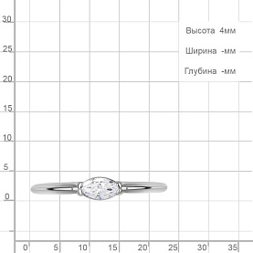 Кольцо Аквамарин - Серебро 925, Фианит (арт. 600275.5)