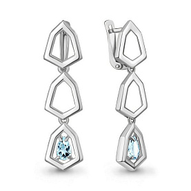 Серьги Аквамарин - Серебро 925, Топаз (арт. 45016702.5)