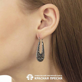 Серьги Красная пресня - Серебро 925 (арт. 33013812)