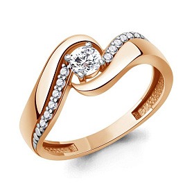 Кольцо Аквамарин - Серебро 925, Фианит (арт. 600380А.6)