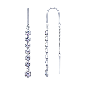 Серьги SOKOLOV - Серебро 925, Фианит (арт. 94022886)