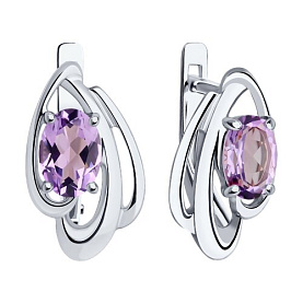 Серьги Diamant - Серебро 925, Аметист (арт. 94-320-00174-2)