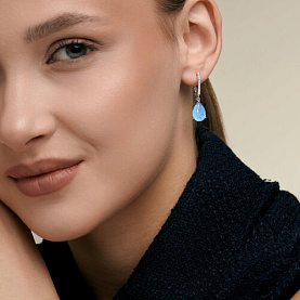 Серьги SOKOLOV - Серебро 925, Кварц, Стекло, Фианит (арт. 94027717)