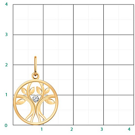 Подвеска Атолл - Золото 585, Фианит (арт. 50380)