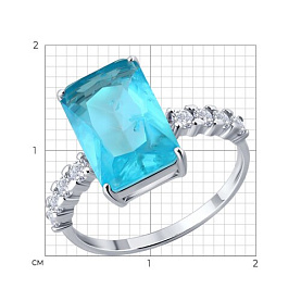 Кольцо SOKOLOV - Серебро 925, Кварц, Фианит (арт. 94015008)