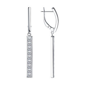 Серьги SOKOLOV - Серебро 925, Фианит (арт. 94023928)