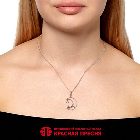 Подвеска Красная пресня - Серебро 925, Фианит (арт. 53816732)