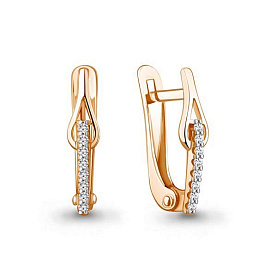 Серьги Аквамарин - Золото 375, Фианит (арт. 400868А.8)