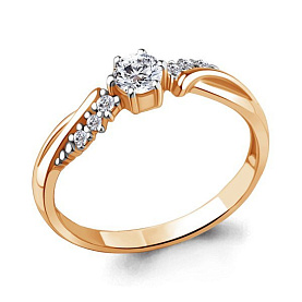 Кольцо Аквамарин - Серебро 925, Фианит (арт. 67125А.6)